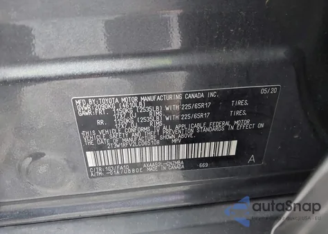 2020 Toyota Rav4 Xle z USA, uszkodzony, nr VIN 2T3W1RFV2LC065108